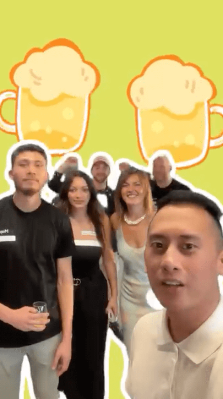 Mark with friends at Startup Sips